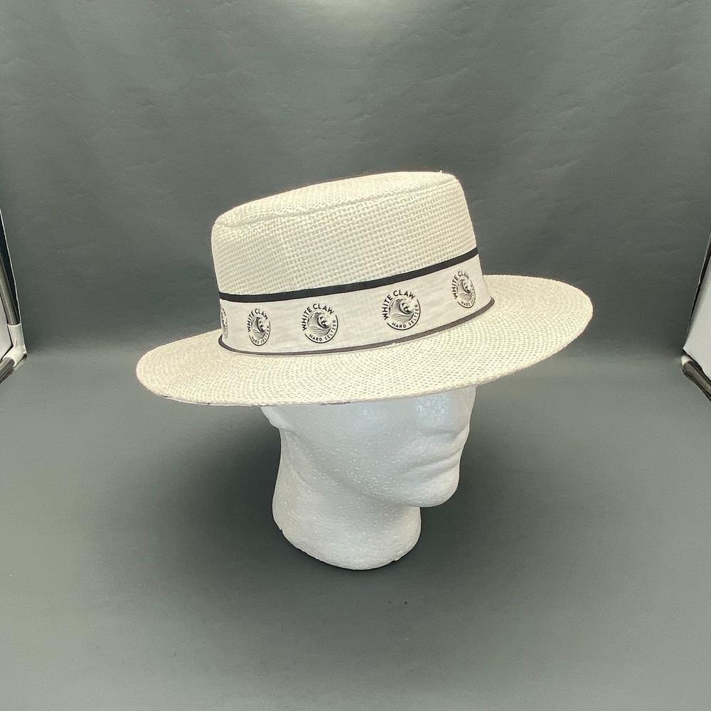 White Claw Hard Seltzer Straw Sun Hat Beach Summer Boater Fedora Unisex Promo